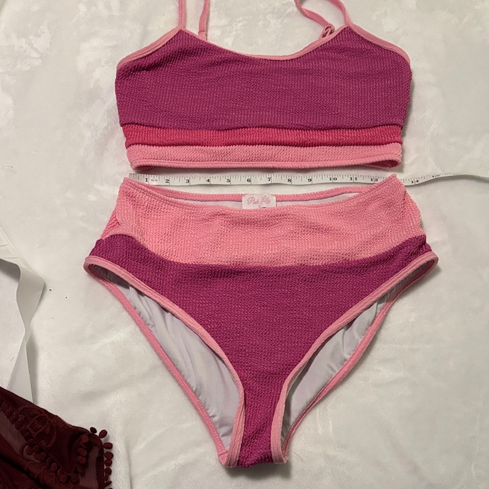 Pink Lily Two-Tone Pink Bikini